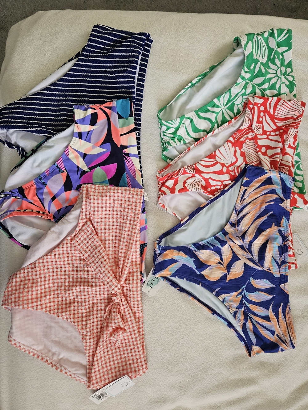 NWT Women’s High-Waist Bikini Bottoms Lot -  Assorted Prints